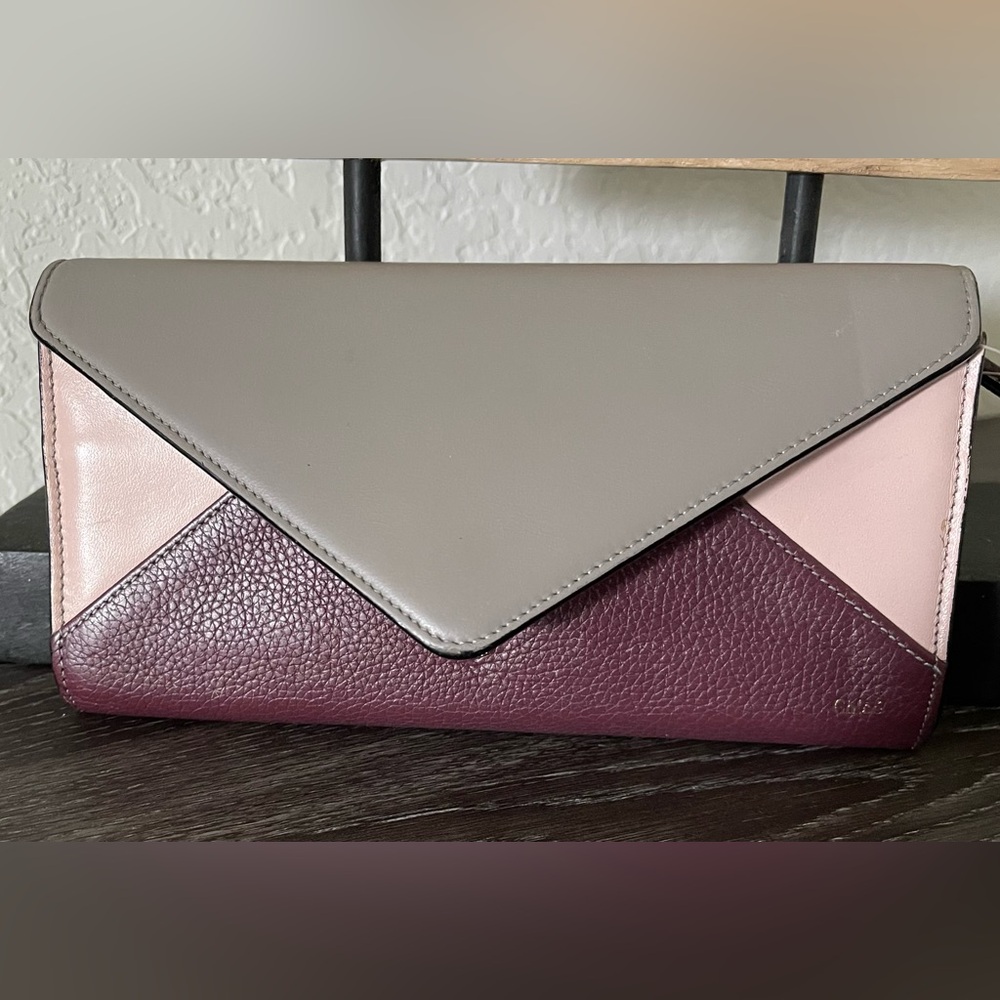 Chloe Tricolor Leather Long Envelope Wallet